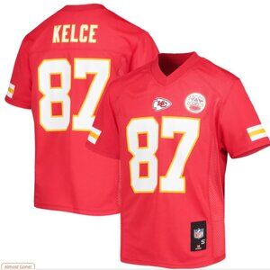 Youth Kansas City Chiefs Travis Kelce Red Name & Number Shirt